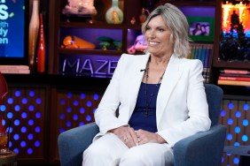 Captain Sandy Yawn in a white suit on WWHL.