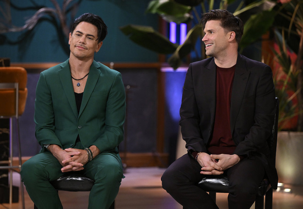 Tom Sandoval acting smug at the Vanderpump Rules Season 11 reunion.