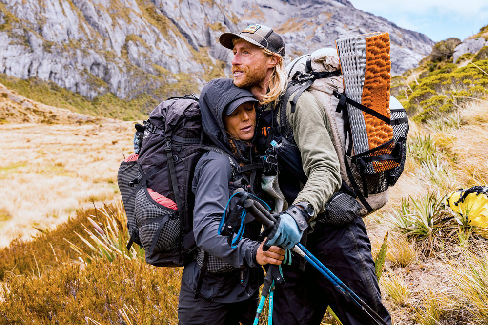 Paulina Pena and Creighton Baird hugging on Race to Survive: New Zealand