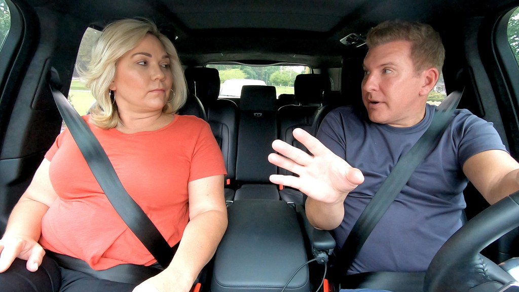 Todd and Julie Chrisley in a car