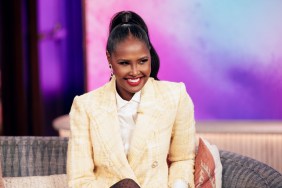 Ubah Hassan in a white blazer laughing during an apperance on The Kelly Clarkson show