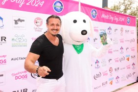 Vanderpump Rules alum Peter Madrigal posing with a white bear.