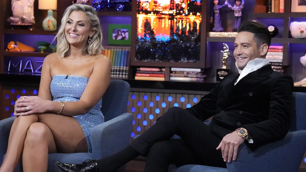 Gina Kirschenheiter with Josh Flagg on WWHL.