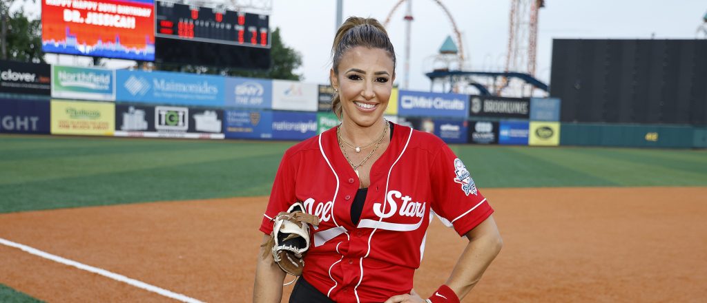 Danielle Cabral at a charity softball game.