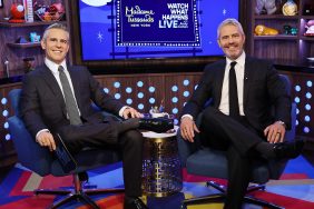 WWHL host Andy Cohen next to his new wax figure.