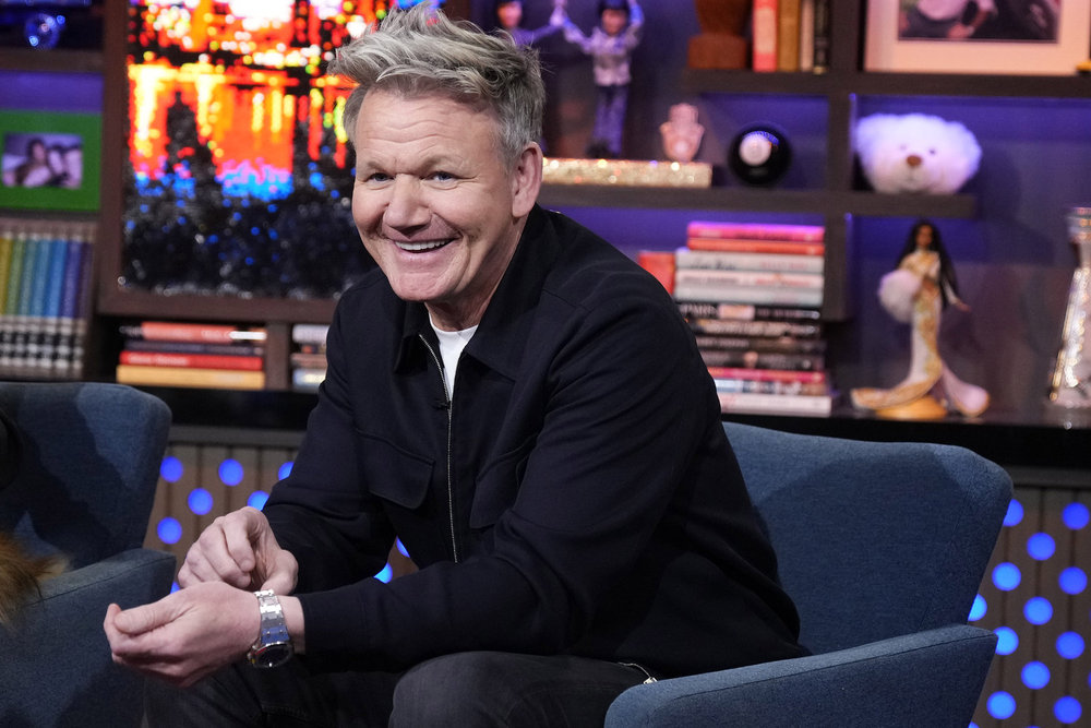 Gordon Ramsay smiling during an appearance on Watch What Happens Live