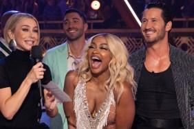 Phaedra Parks receiving her score on DWTS.