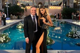 Dr. Lenny Hochstein and Katharina Mazepa in formal wear posing at Mar-a-Lago