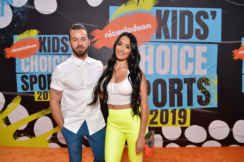 Artem and Nikki Garcia at the Kids Choice Sports Awards.