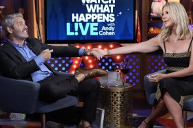 Andy Cohen with RHOC original, Vicki Gunvalson on WWHL