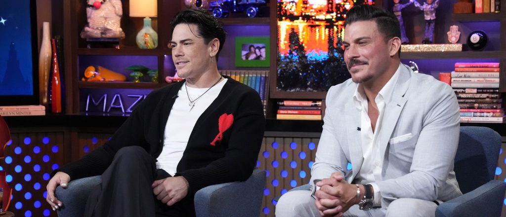 Shamed VPR villains Tom Sandoval and Jax Taylor on WWHL.