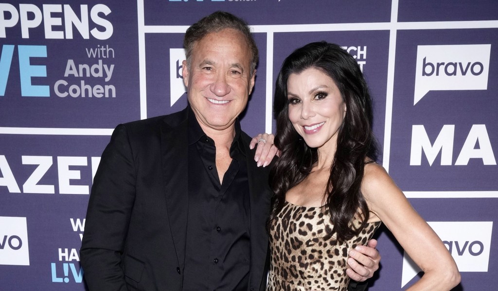 Terry Dubrow with RHOC star Heather at WWHL.