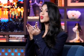 Ekin-Su Cülcüloğlu blowing a kiss on Watch What Happens Live