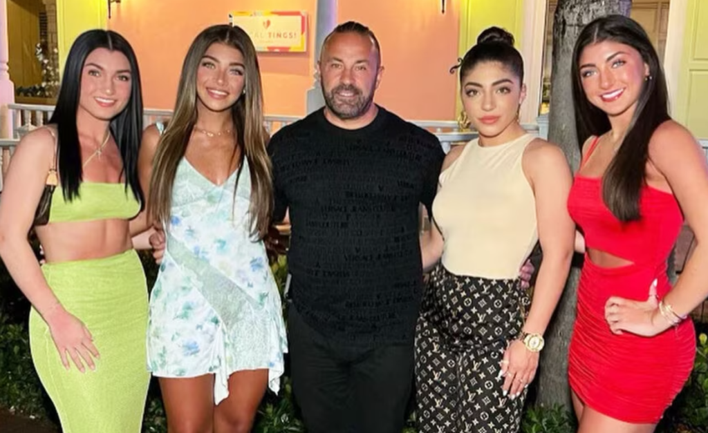 Joe Giudice, with his four daughters by ex-wife, Teresa Giudice