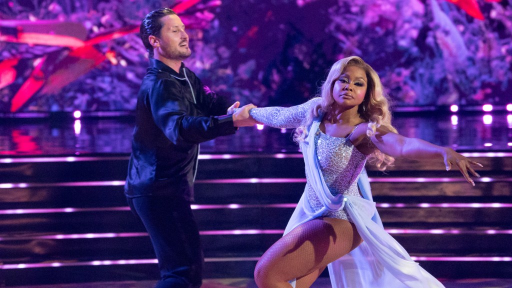 Phaedra Parks and Val dancing on DWTS. 