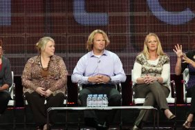 Cast of Sister Wives sitting on a panel.