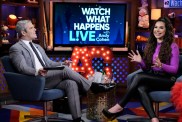 Andy Cohen with RHONJ star Jennifer Aydin on WWHL