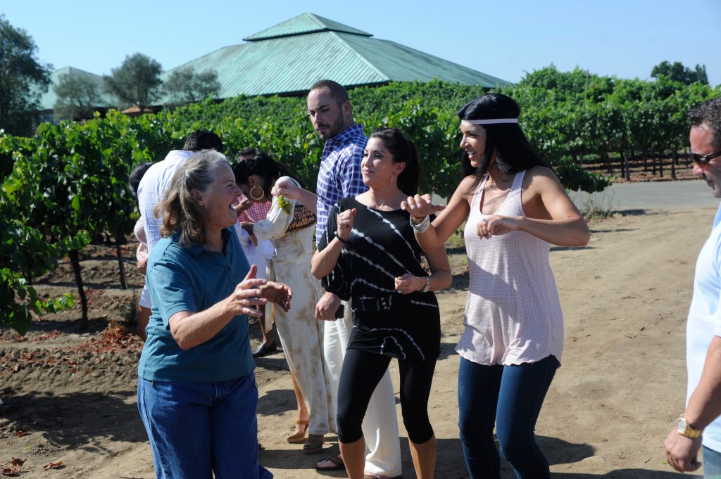 Jac Laurita and Teresa Giudice filming RHONJ on location. 