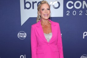 Jennifer Pedranti in a pink suit at Bravocon 2023