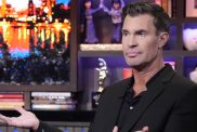 Jeff Lewis holding his hands out on WWHL.