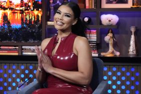 RHOP's Mia Thornton on WWHL in a pleather dress.