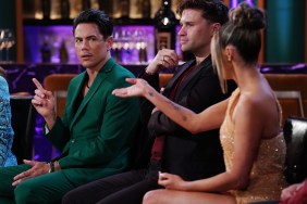 Tom Sandoval, Tom Schwartz and Scheana Shay on the Vanderpump Rules Season 11 reunion