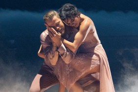 Derek Hough dancing with wife Haley on DWTS.