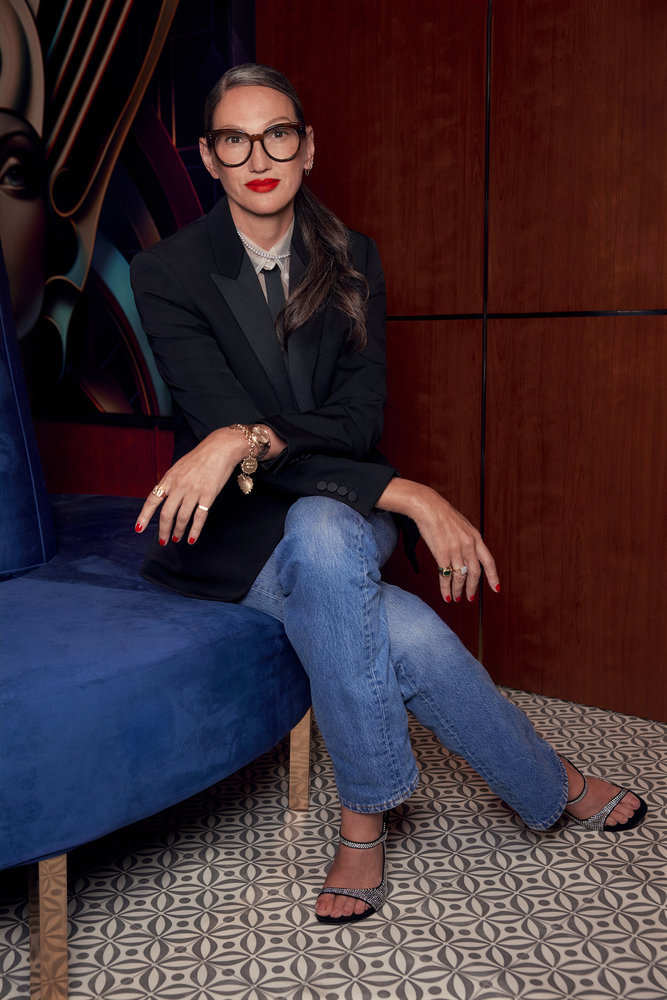 Jenna Lyons wearing jeans at the Real Housewives of New York Season 14 reunion