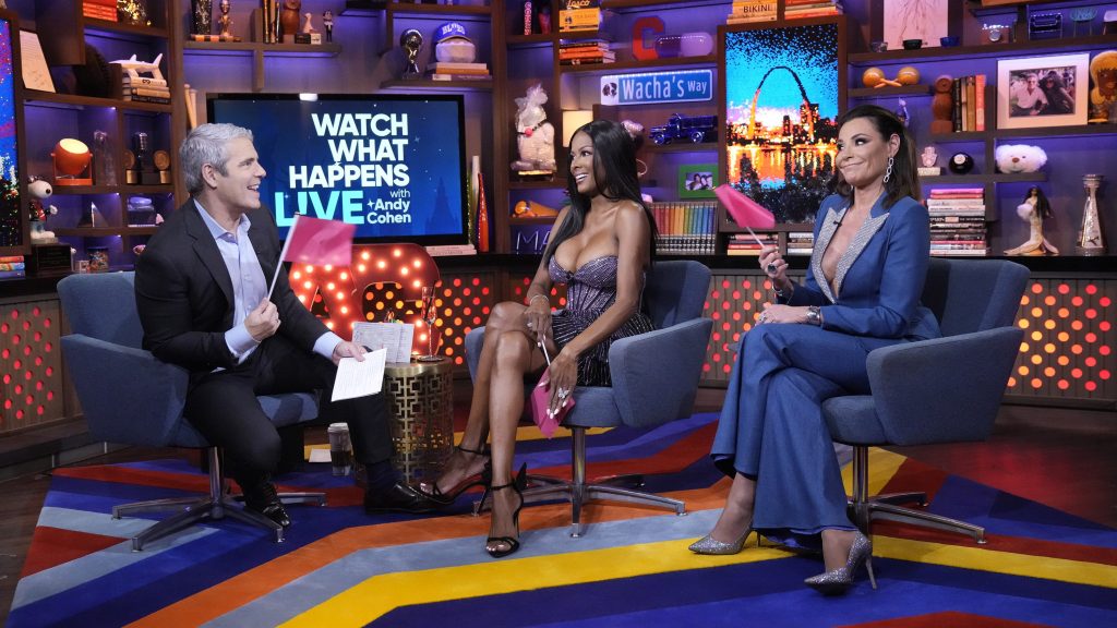 Andy Cohen and Stacey Rusch WWHL