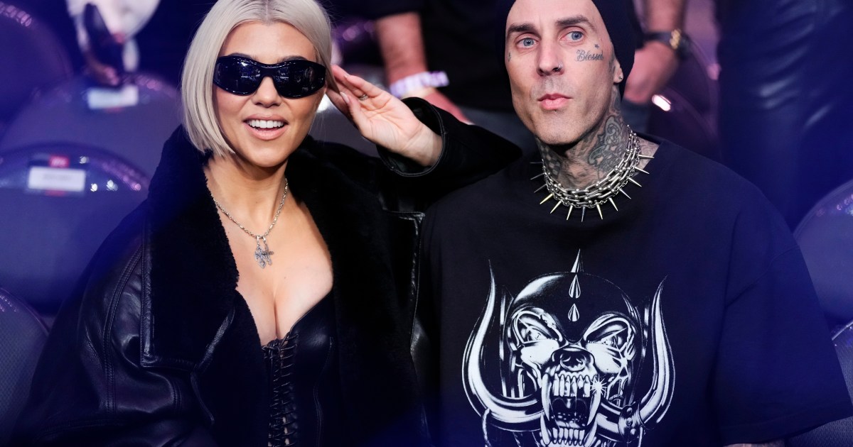 Kourtney Kardashian & Travis Barker Drop Quirky Christmas Photos