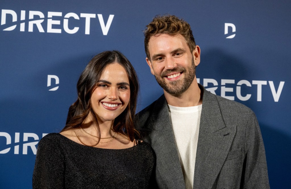 Natalie Joy and Nick Viall at Kathy Hilton's DirectTV Christmas Party