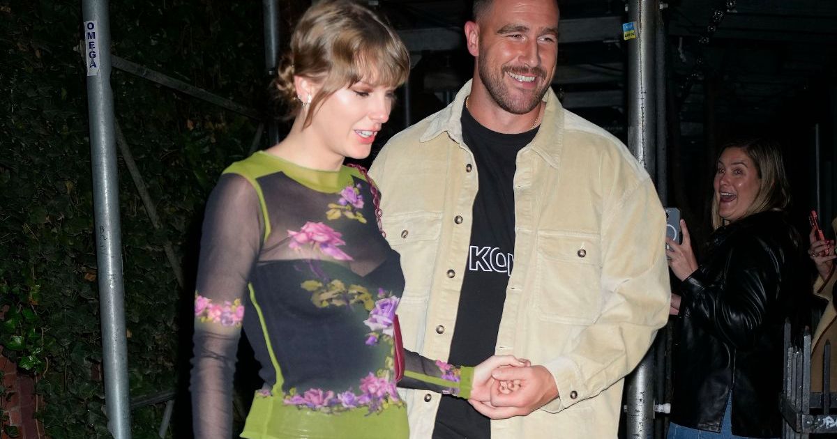 Taylor Swift & Travis Kelce Twin in Eye-Catching Black Fits for Eras-Themed Bash