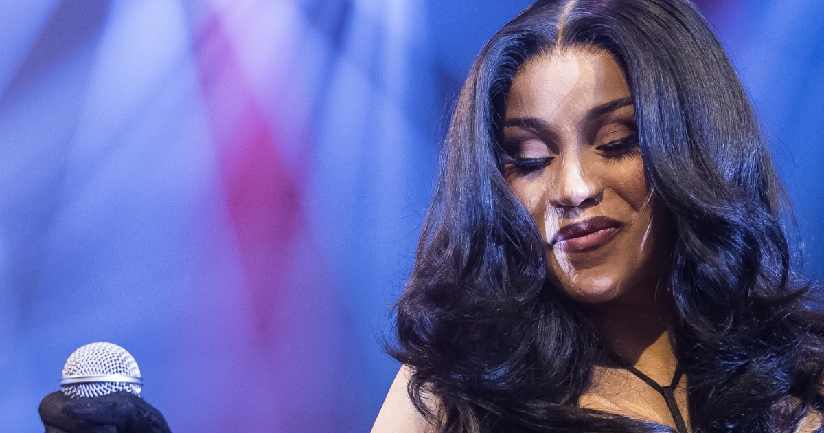 Cardi B Rings in 2025 in a Plunging Lingerie-Inspired Gown #CardiB