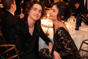 Timothée Chalamet and Kylie Jenner at the 81st Golden Globe Awards held at the Beverly Hilton Hotel on January 7, 2024 in Beverly Hills, California.