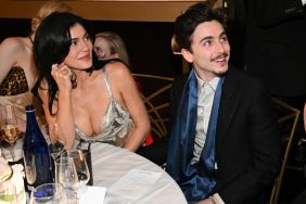 Kylie Jenner and Timothée Chalamet during the 82nd Annual Golden Globes held at The Beverly Hilton on January 05, 2025 in Beverly Hills, California.