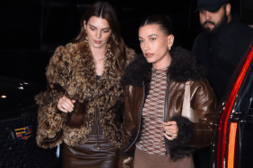 Kendall Jenner and Hailey Bieber are seen in Manhattan on April 30, 2022 in New York City.