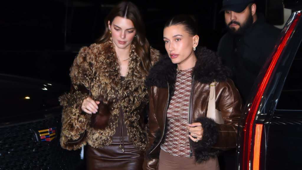 Kendall Jenner and Hailey Bieber are seen in Manhattan on April 30, 2022 in New York City.