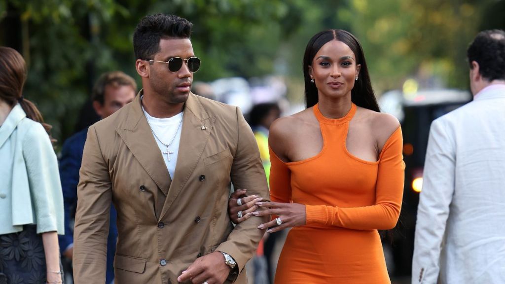 Russell Wilson and Ciara seen attending The Serpentine Gallery Summer Party on June 30, 2022 in London, England