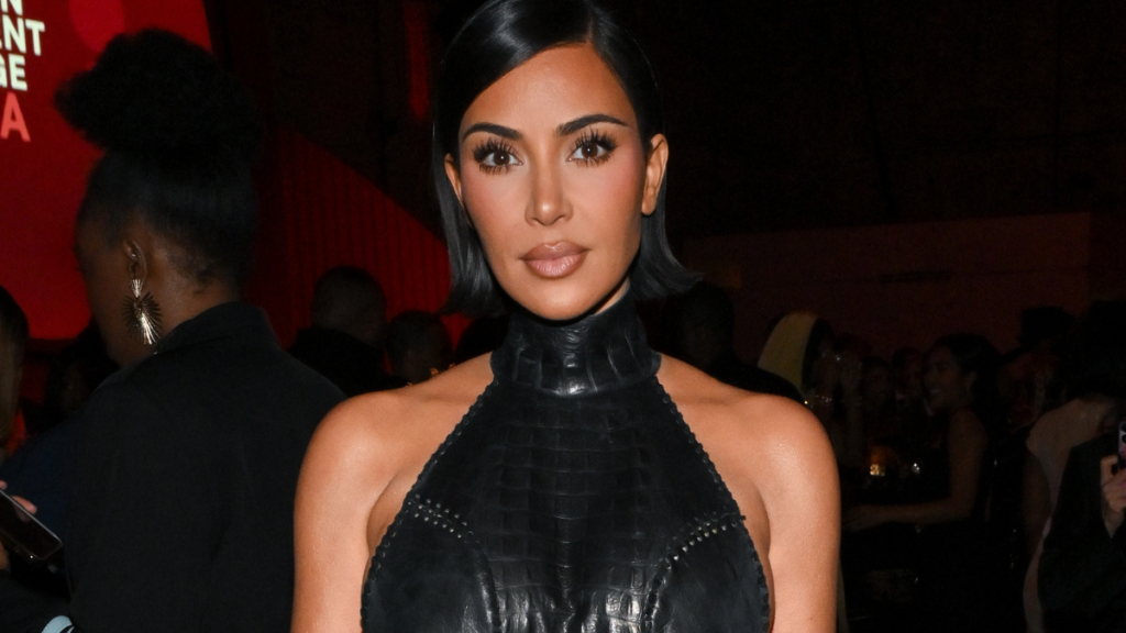 Kim Kardashian at the Fourth Annual Fifteen Percent Pledge Gala held at Paramount Studios on February 1, 2025 in Los Angeles, California.