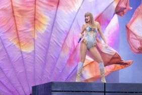 Taylor Swift performs on stage during "Taylor Swift | The Eras Tour" at Wembley Stadium on June 21, 2024 in London, England.