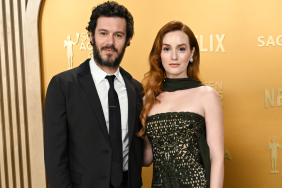 Adam Brody, Leighton Meester at the 31st Screen Actors Guild Awards held at Shrine Auditorium and Expo Hall on February 23, 2025 in Los Angeles, California.