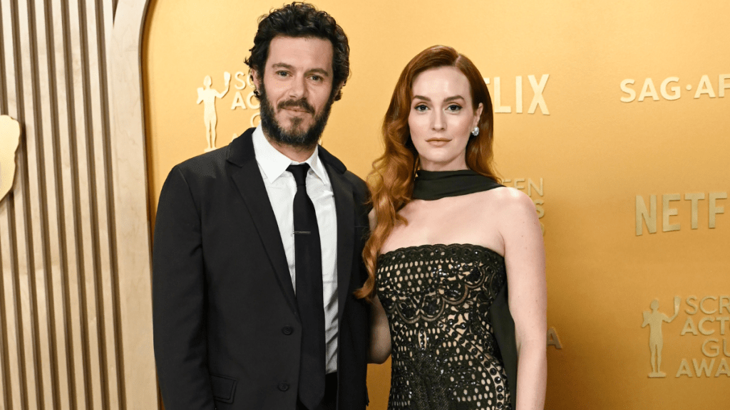 Adam Brody, Leighton Meester at the 31st Screen Actors Guild Awards held at Shrine Auditorium and Expo Hall on February 23, 2025 in Los Angeles, California.