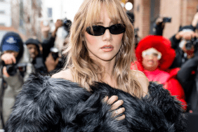 Singer-songwriter and actress Suki Waterhouse arrives to the Michael Kors Collection Fall/Winter 2025 Runway Show at Terminal Warehouse on February 11, 2025 in New York City.