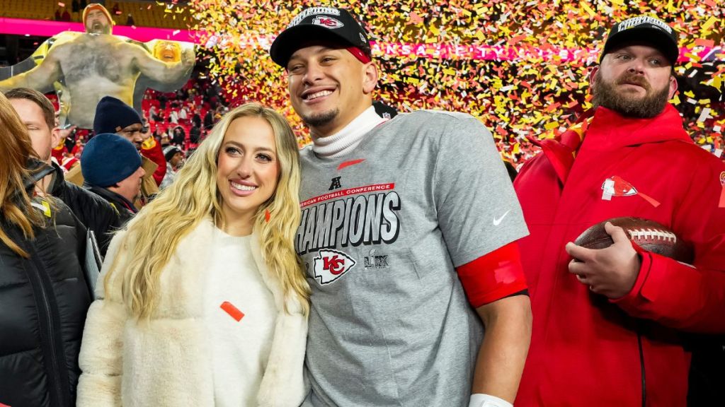 brittany and Patric mahomes Super Bowl 2025