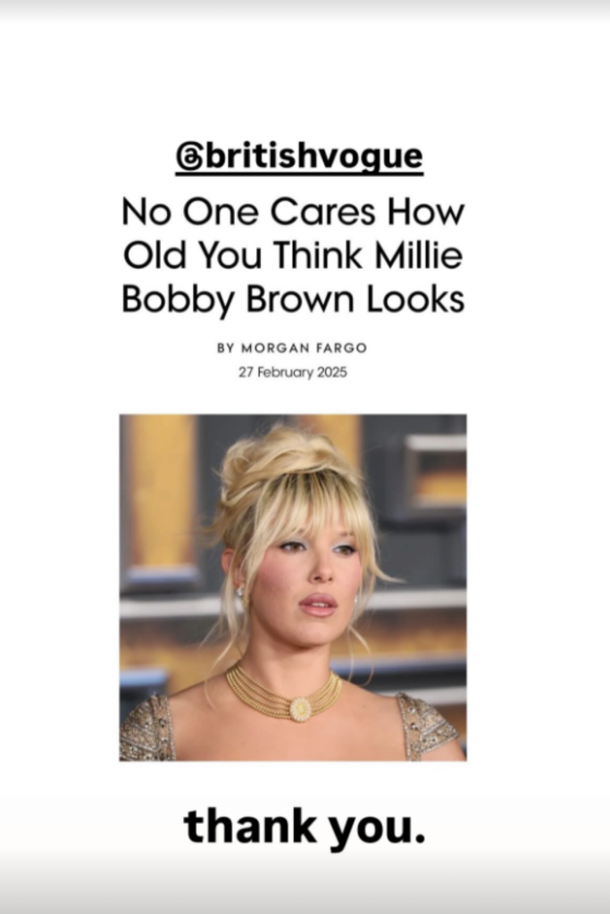 Millie Bobby Brown new look age shaming blonde hair