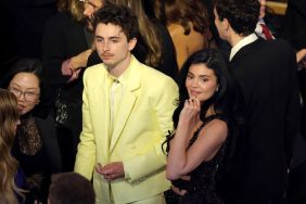 Timothée Chalamet and Kylie Jenner are seen during the 97th Annual Oscars at Dolby Theatre on March 02, 2025 in Hollywood, California.