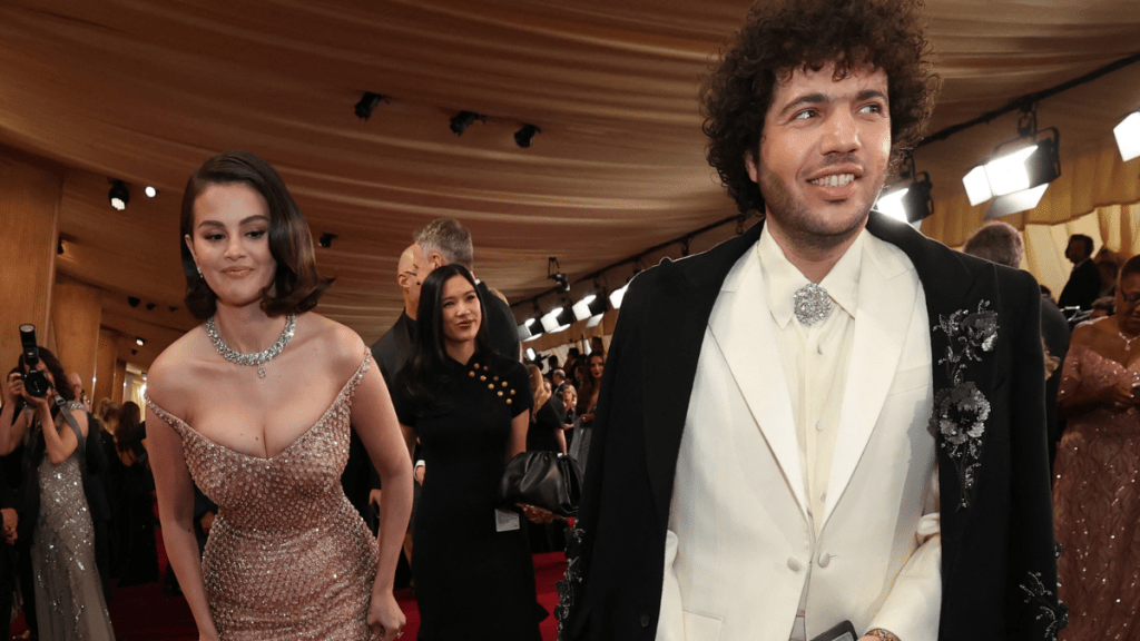 Selena Gomez and Benny Blanco attend the 97th Annual Academy Awards at the Dolby Theatre in Hollywood, California on March 2, 2025.