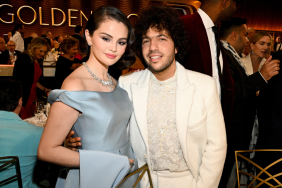 Selena Gomez, Benny Blanco during the 82nd Annual Golden Globes held at The Beverly Hilton on January 05, 2025 in Beverly Hills, California.