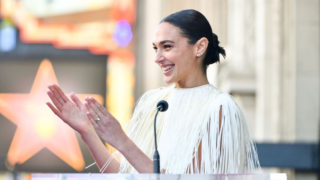 Gal Gadot speaks onstage during her Hollywood Walk of Fame Star Ceremony in Hollywood, California on March 18, 2025.