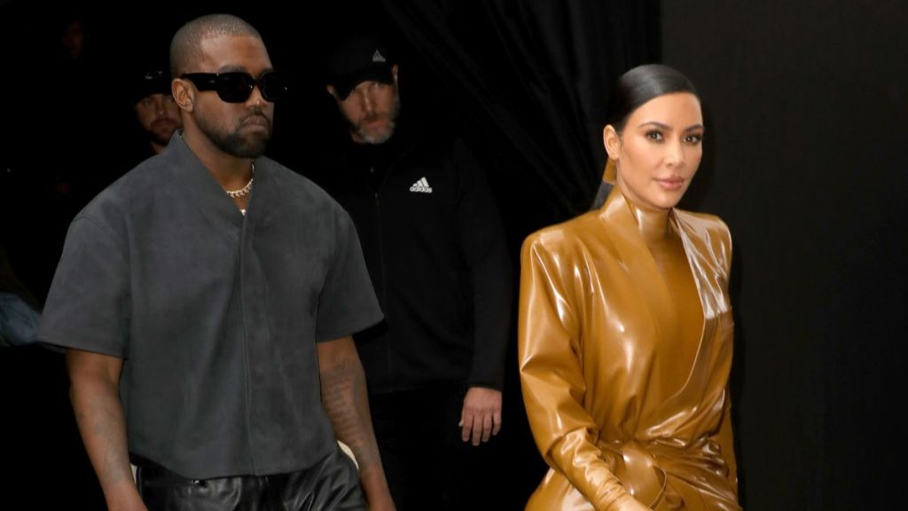 Kim Kardashian and Kanye West attend the Balenciaga show as part of the Paris Fashion Week Womenswear Fall/Winter 2020/2021 on March 01, 2020 in Paris, France.